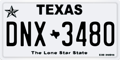 TX license plate DNX3480