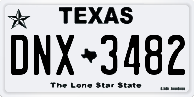 TX license plate DNX3482