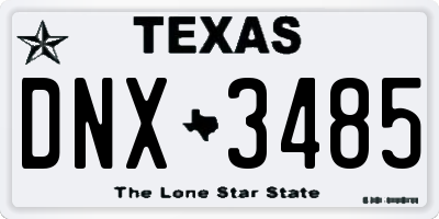 TX license plate DNX3485