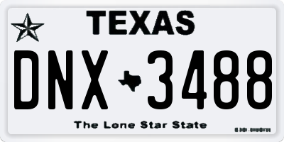 TX license plate DNX3488