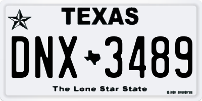 TX license plate DNX3489