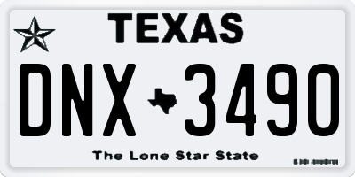 TX license plate DNX3490