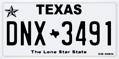TX license plate DNX3491