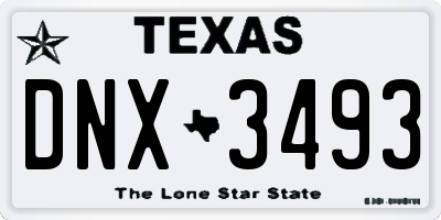 TX license plate DNX3493