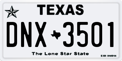 TX license plate DNX3501