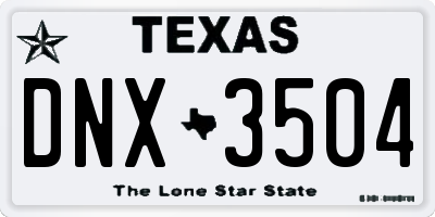 TX license plate DNX3504