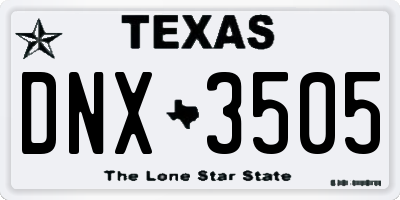 TX license plate DNX3505