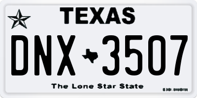 TX license plate DNX3507