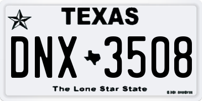 TX license plate DNX3508