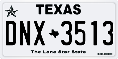 TX license plate DNX3513