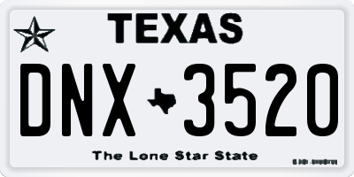 TX license plate DNX3520