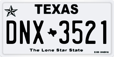 TX license plate DNX3521