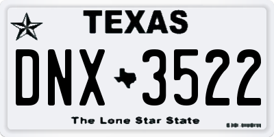 TX license plate DNX3522