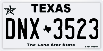 TX license plate DNX3523