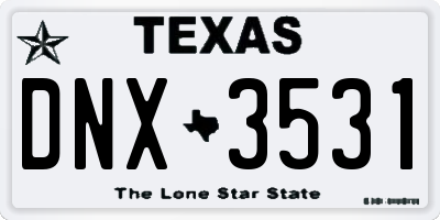 TX license plate DNX3531