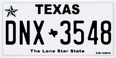 TX license plate DNX3548