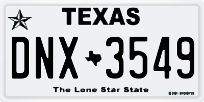 TX license plate DNX3549