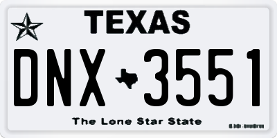 TX license plate DNX3551
