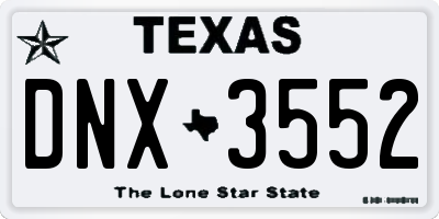 TX license plate DNX3552