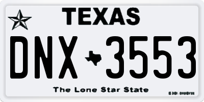 TX license plate DNX3553