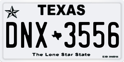 TX license plate DNX3556