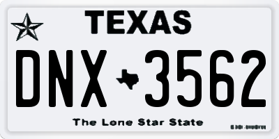 TX license plate DNX3562