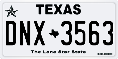 TX license plate DNX3563