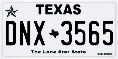 TX license plate DNX3565