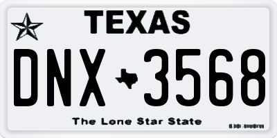 TX license plate DNX3568