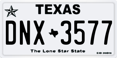 TX license plate DNX3577