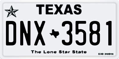 TX license plate DNX3581