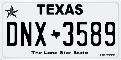 TX license plate DNX3589