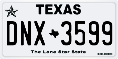 TX license plate DNX3599