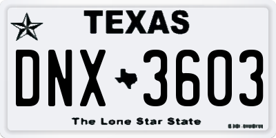 TX license plate DNX3603