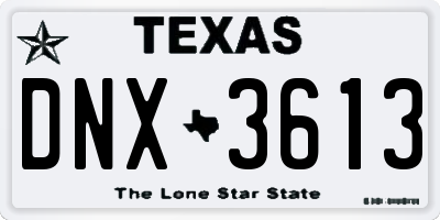 TX license plate DNX3613