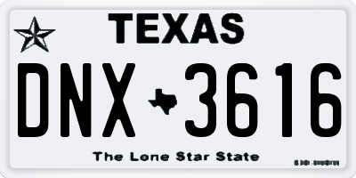 TX license plate DNX3616