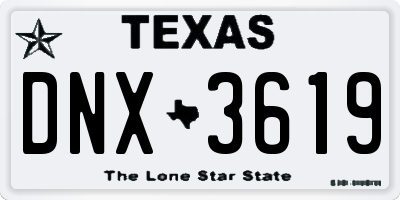 TX license plate DNX3619