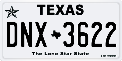 TX license plate DNX3622