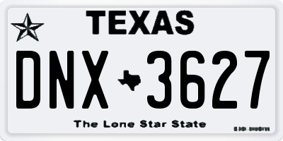 TX license plate DNX3627