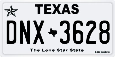 TX license plate DNX3628