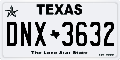 TX license plate DNX3632