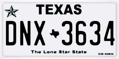 TX license plate DNX3634