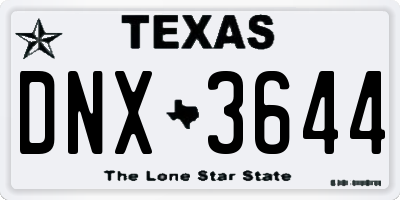 TX license plate DNX3644