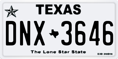 TX license plate DNX3646