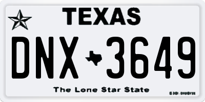 TX license plate DNX3649