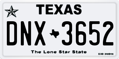 TX license plate DNX3652