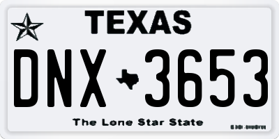 TX license plate DNX3653