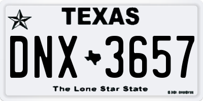 TX license plate DNX3657