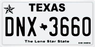 TX license plate DNX3660