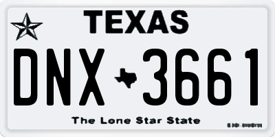 TX license plate DNX3661